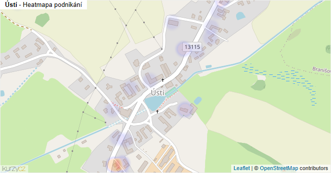 Ústí - mapa podnikání