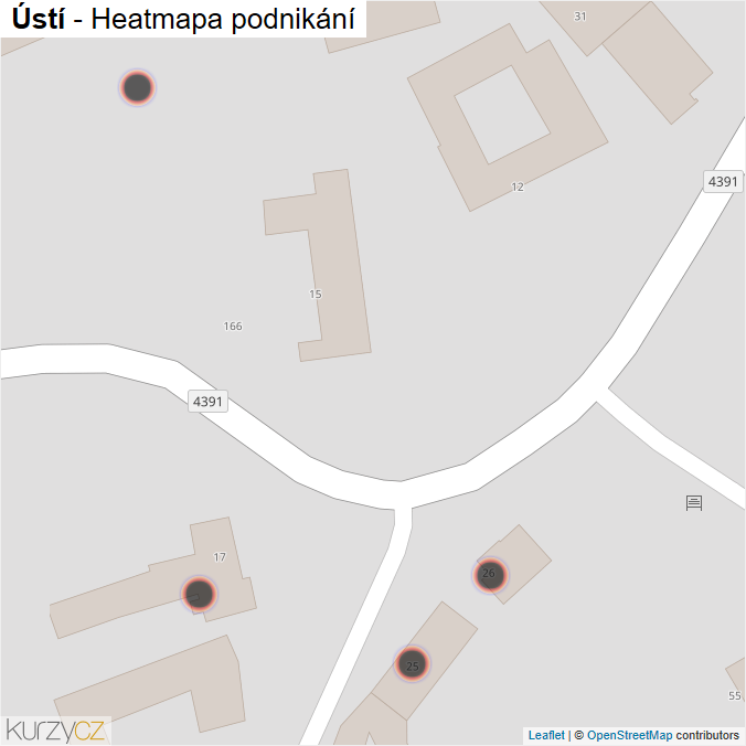 Mapa Ústí - Firmy v obci.