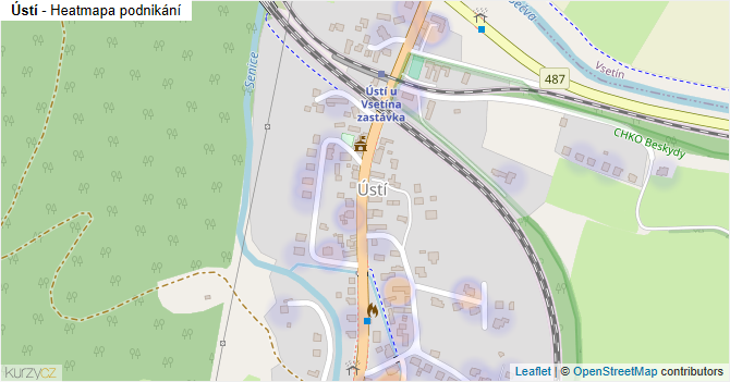 Ústí - mapa podnikání