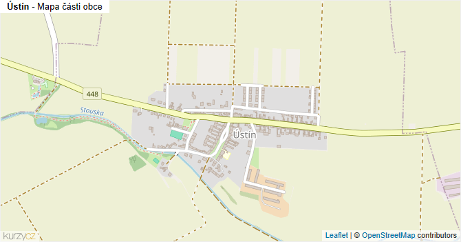 Ústín - mapa části obce