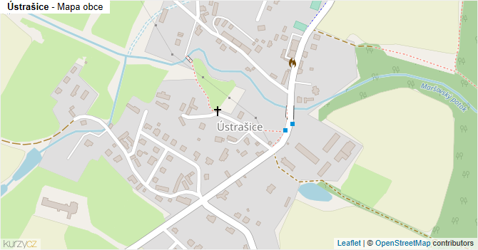 Ústrašice - mapa obce