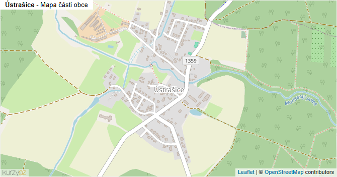 Ústrašice - mapa části obce