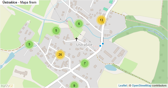 Ústrašice - mapa firem