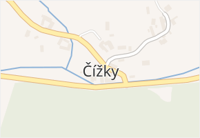 Čížky v obci Úsuší - mapa části obce