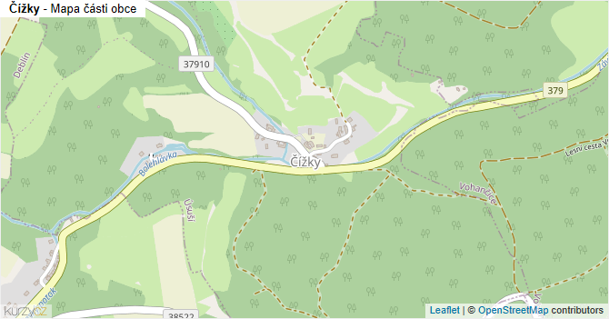 Čížky - mapa části obce