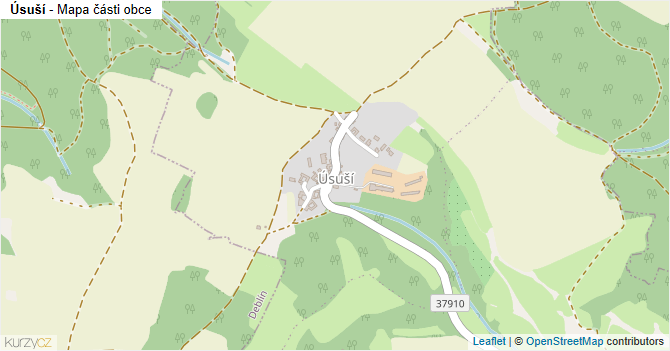 Úsuší - mapa části obce