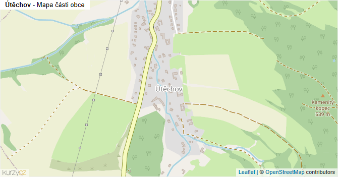 Útěchov - mapa části obce