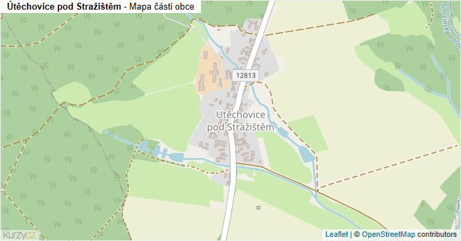 Útěchovice pod Stražištěm - mapa části obce