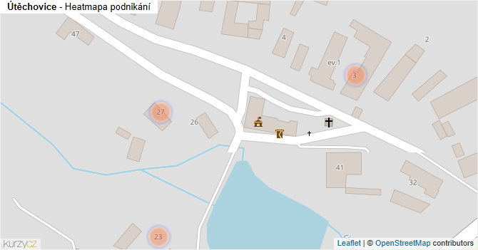 Útěchovice - mapa podnikání