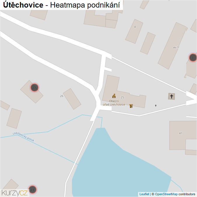 Mapa Útěchovice - Firmy v obci.