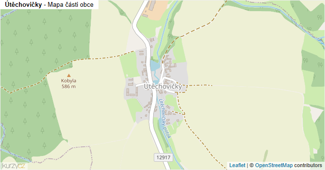 Útěchovičky - mapa části obce