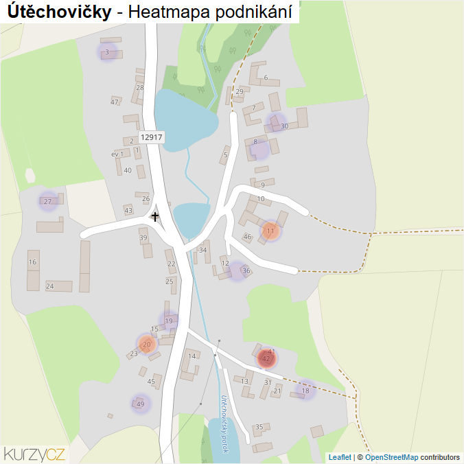 Mapa Útěchovičky - Firmy v části obce.