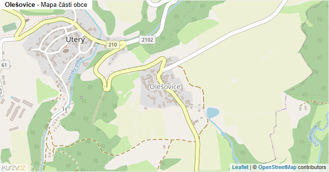 Olešovice - mapa části obce