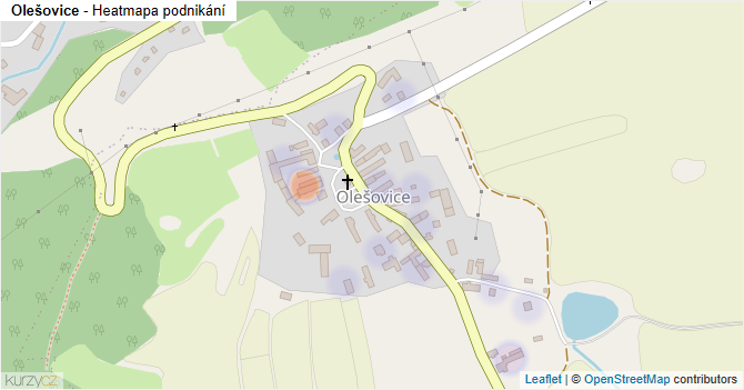 Olešovice - mapa podnikání