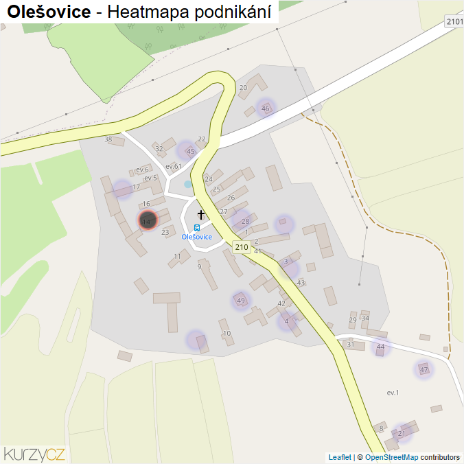 Mapa Olešovice - Firmy v části obce.