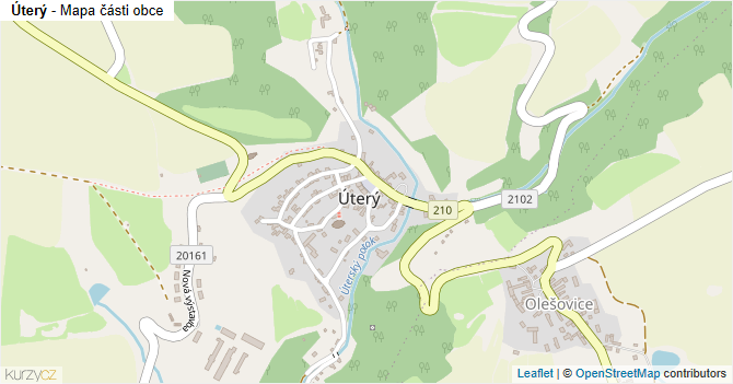 Úterý - mapa části obce