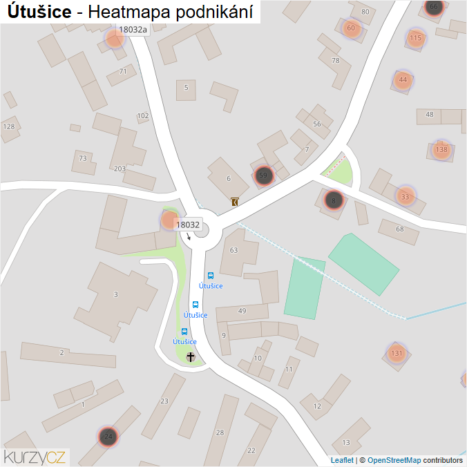 Mapa Útušice - Firmy v obci.