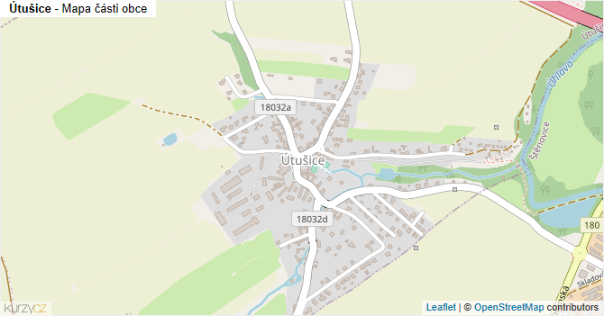 Útušice - mapa části obce