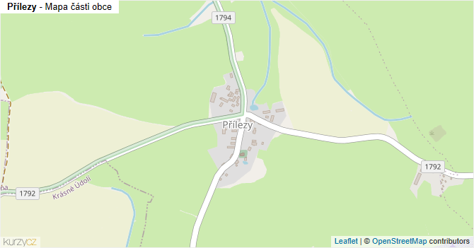 Přílezy - mapa části obce