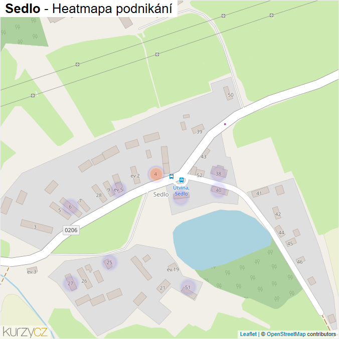 Mapa Sedlo - Firmy v části obce.