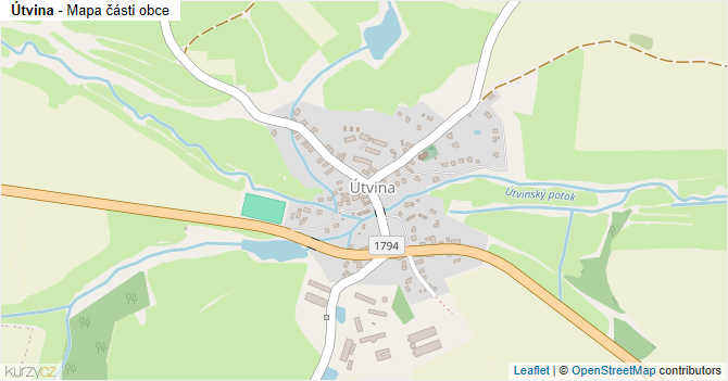 Útvina - mapa části obce