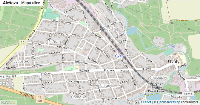 Alešova - mapa ulice