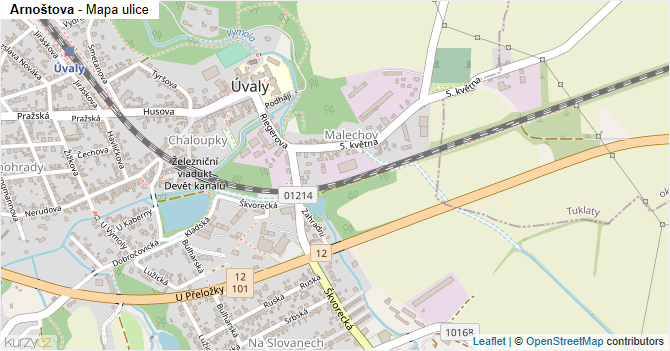 Arnoštova - mapa ulice