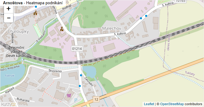 Arnoštova - mapa podnikání
