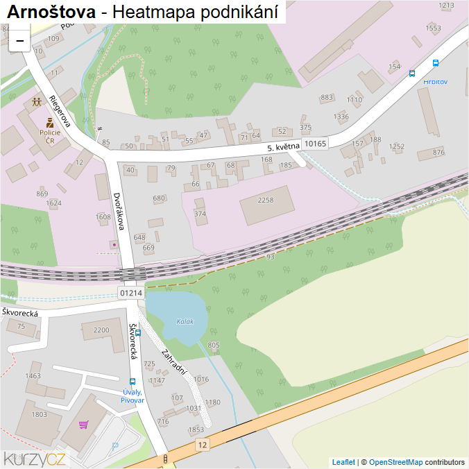 Mapa Arnoštova - Firmy v ulici.
