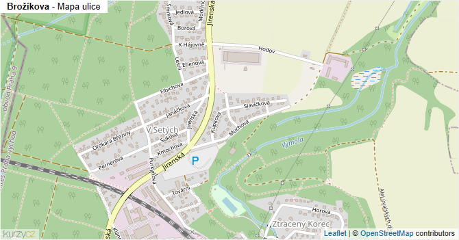 Brožíkova - mapa ulice