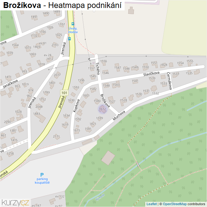Mapa Brožíkova - Firmy v ulici.
