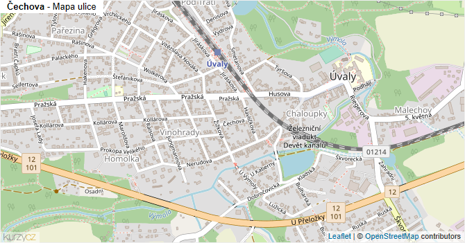 Čechova - mapa ulice