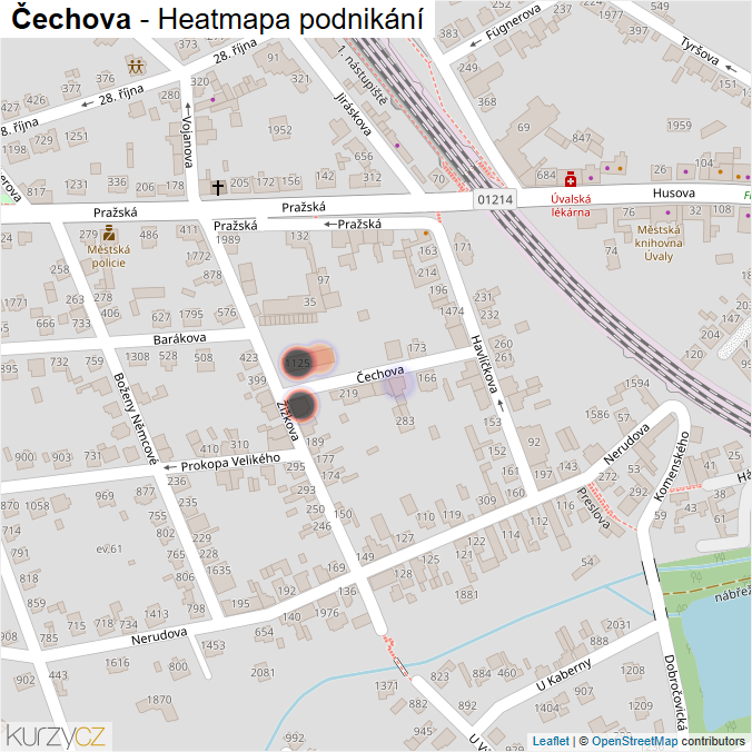 Mapa Čechova - Firmy v ulici.
