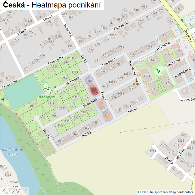 Mapa Česká - Firmy v ulici.