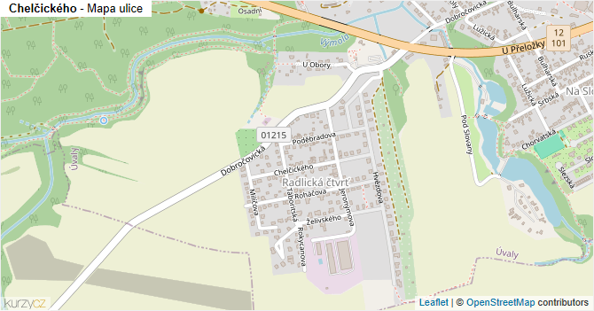 Chelčického - mapa ulice