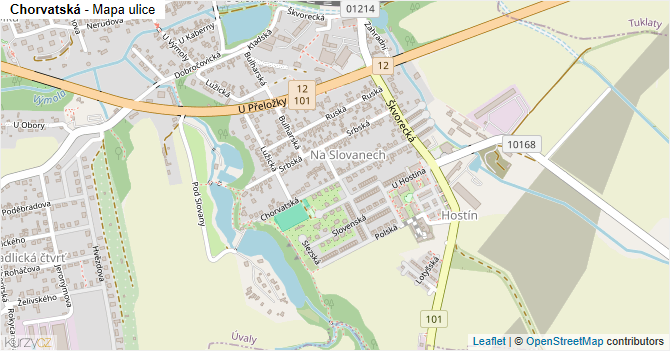 Chorvatská - mapa ulice