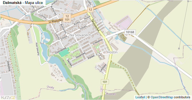 Dalmatská - mapa ulice