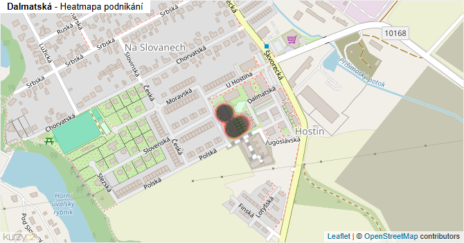 Dalmatská - mapa podnikání