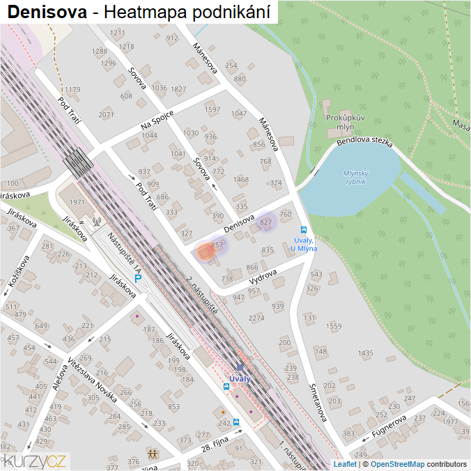 Mapa Denisova - Firmy v ulici.