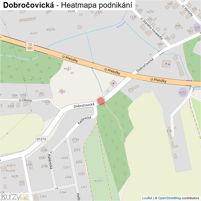 Mapa Dobročovická - Firmy v ulici.