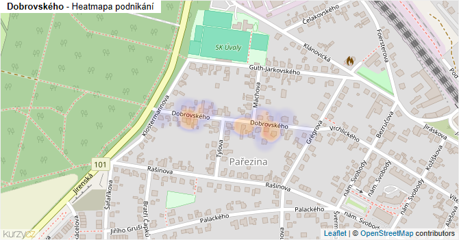 Dobrovského - mapa podnikání