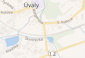 Dvořákova v obci Úvaly - mapa ulice