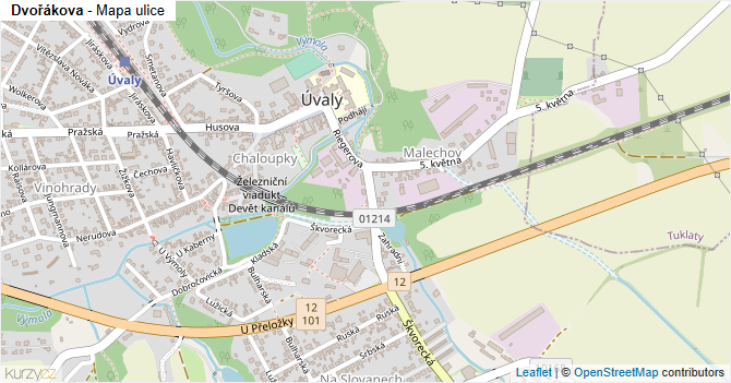 Dvořákova - mapa ulice