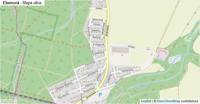 Ebenová - mapa ulice