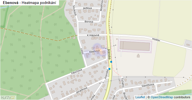 Ebenová - mapa podnikání