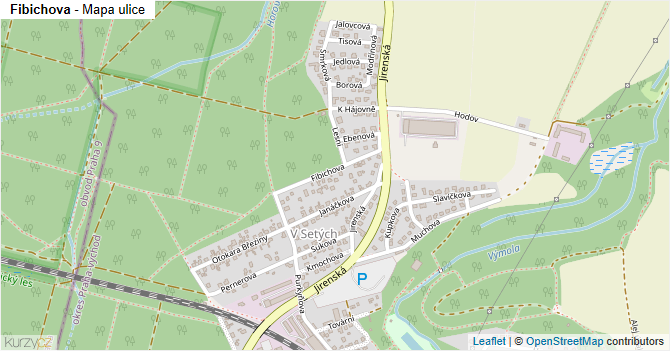 Fibichova - mapa ulice