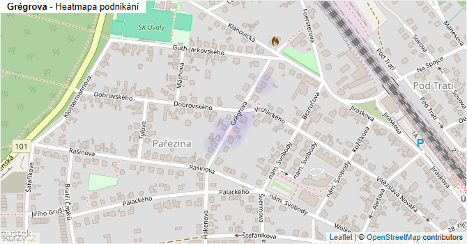 Grégrova - mapa podnikání