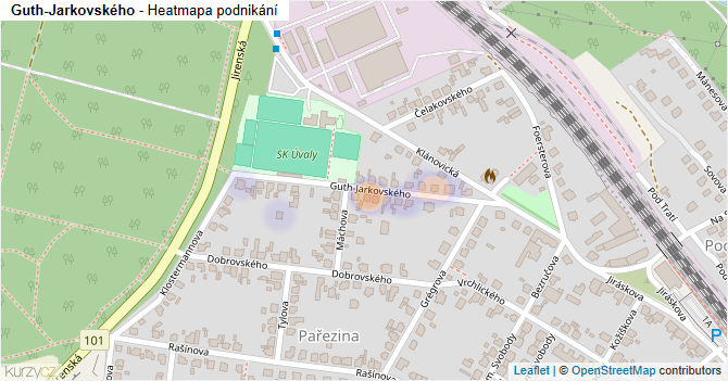 Guth-Jarkovského - mapa podnikání