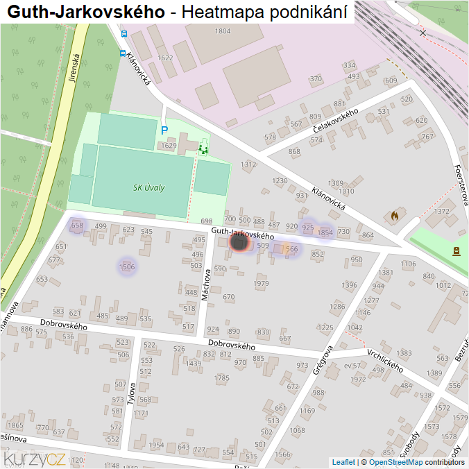 Mapa Guth-Jarkovského - Firmy v ulici.