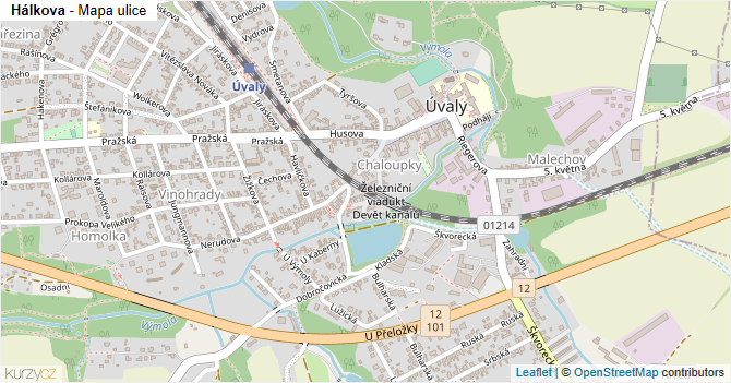 Hálkova - mapa ulice